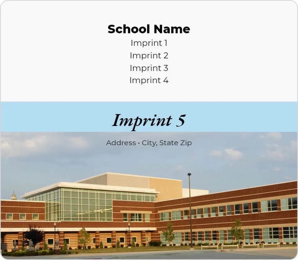 This is a 3½" x 4" School Contact Magnet called Library Photo printed in full color