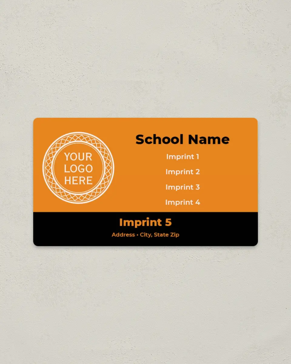 This is a 2" x 3½" School Contact Magnet called Band Across Bottom printed in full color