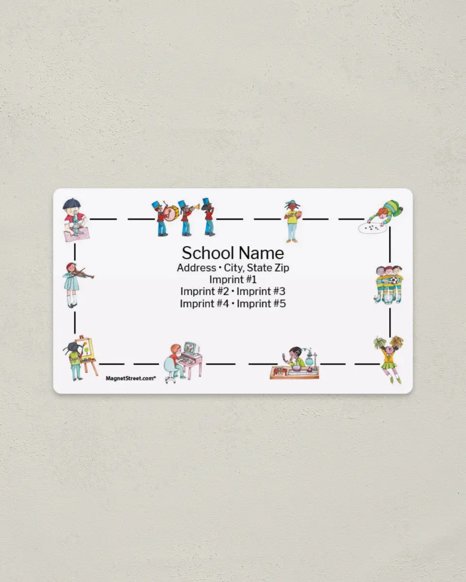 This is a  2" x 3½" Magnet called Activities Border printed in full color