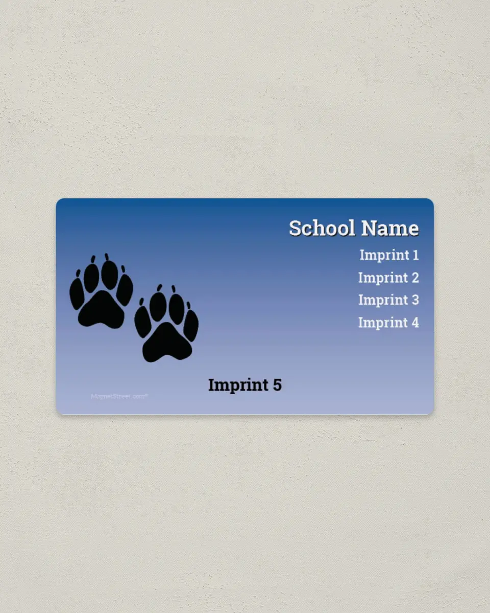This is a 2" x 3½" School Contact Magnet called School Mascot printed in full color