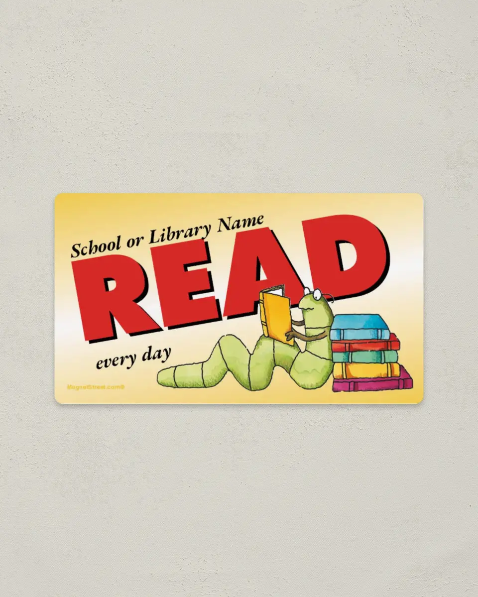 This is a 2" x 3½" School Contact Magnet called Read printed in full color
