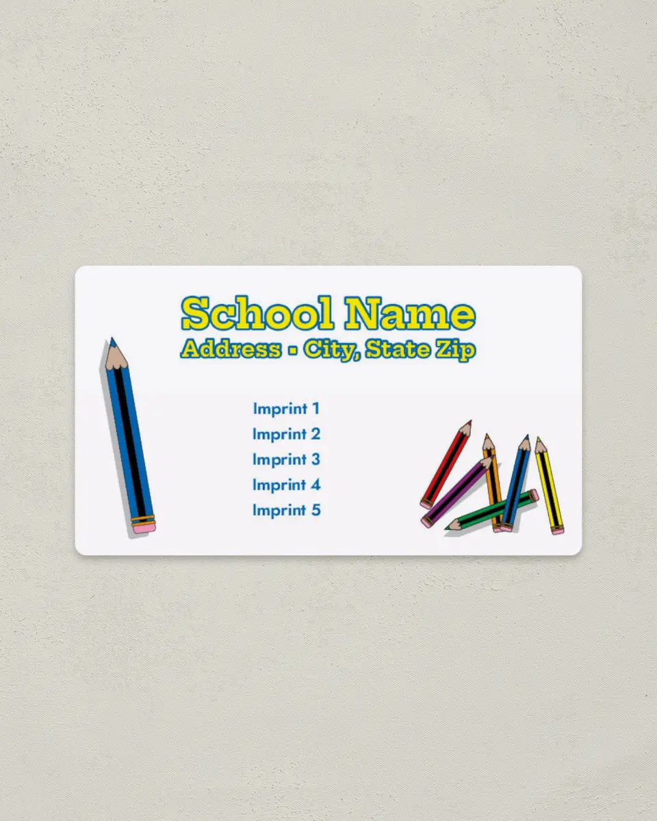 This is a 2" x 3½" School Contact Magnet called Pencils printed in full color