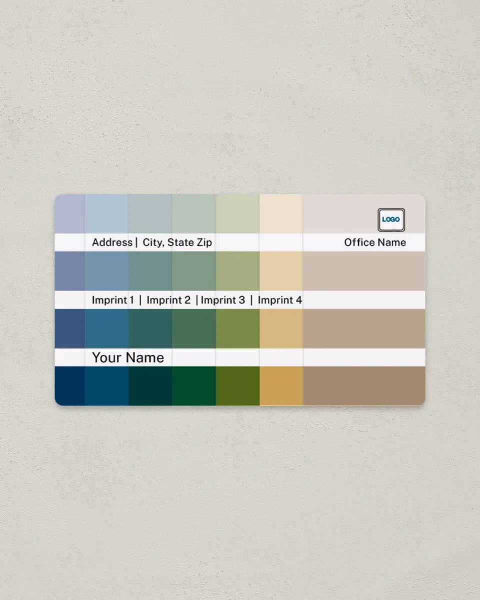 This is a 2" x 3½" Magnetic Business Card called Paint Swatches printed in full color with a Standard Gloss finish