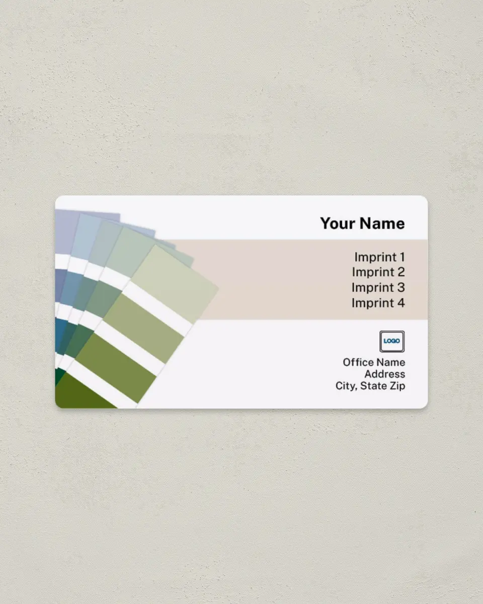 This is a 2" x 3½" Magnetic Business Card called Paint Swatches printed in full color with a Standard Gloss finish