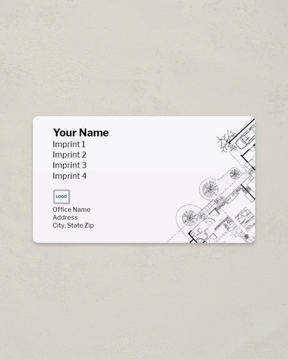 This is a 2" x 3½" Magnetic Business Card called House Plans printed in full color with a Standard Gloss finish