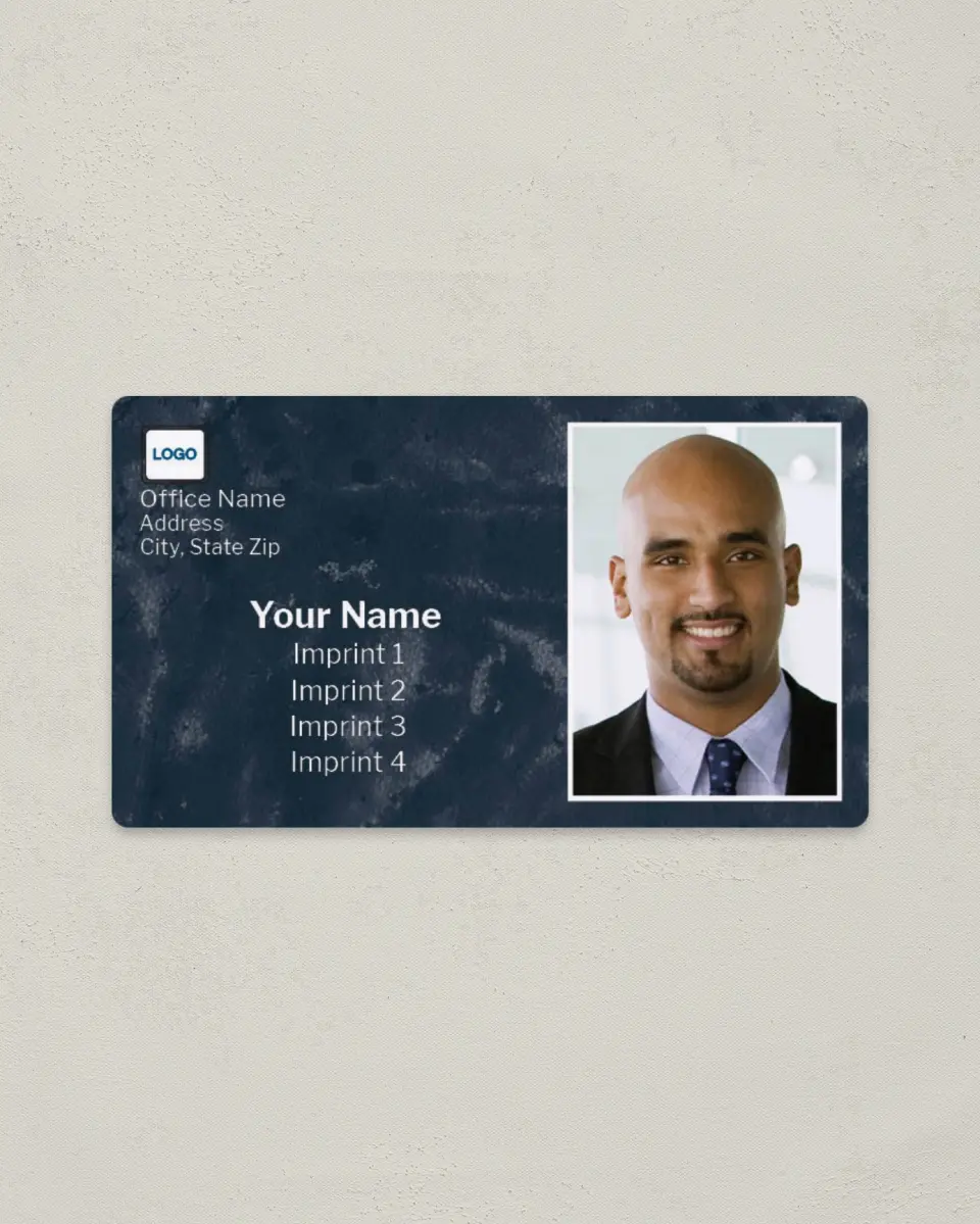This is a 2" x 3½" Magnetic Business Card called Textured Brand printed in full color with a Standard Gloss finish