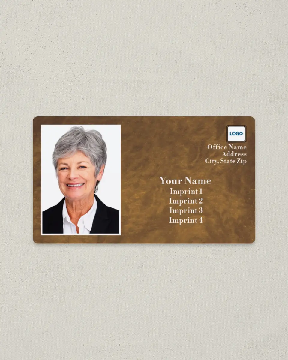 This is a 2" x 3½" Magnetic Business Card called Brown Marble printed in full color with a Standard Gloss finish