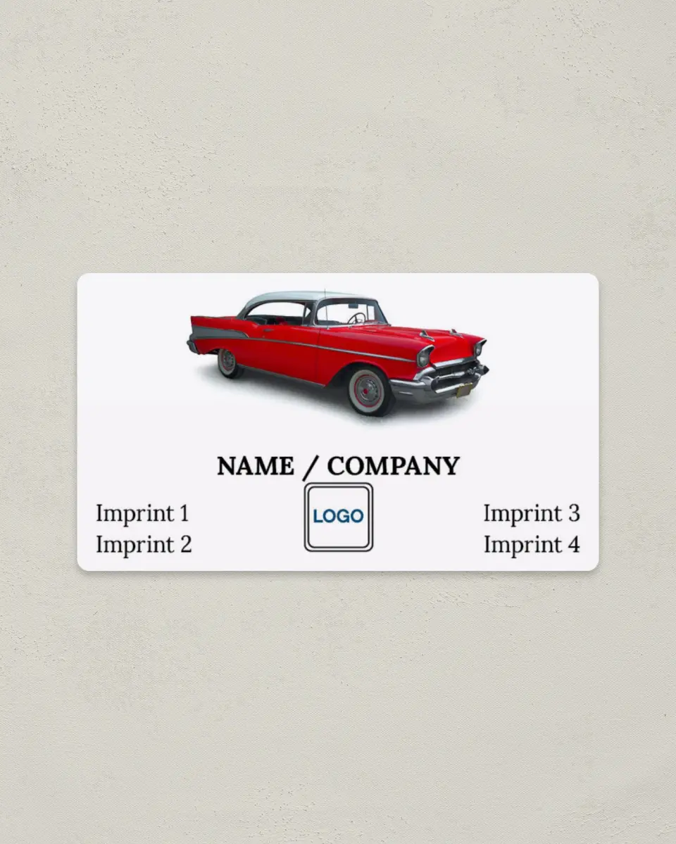 This is a 2" x 3½" Magnetic Business Card called Classic Car Photo printed in full color with a Standard Gloss finish