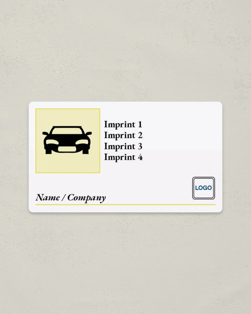This is a 2" x 3½" Magnetic Business Card called Auto Sales printed in full color with a Standard Gloss finish