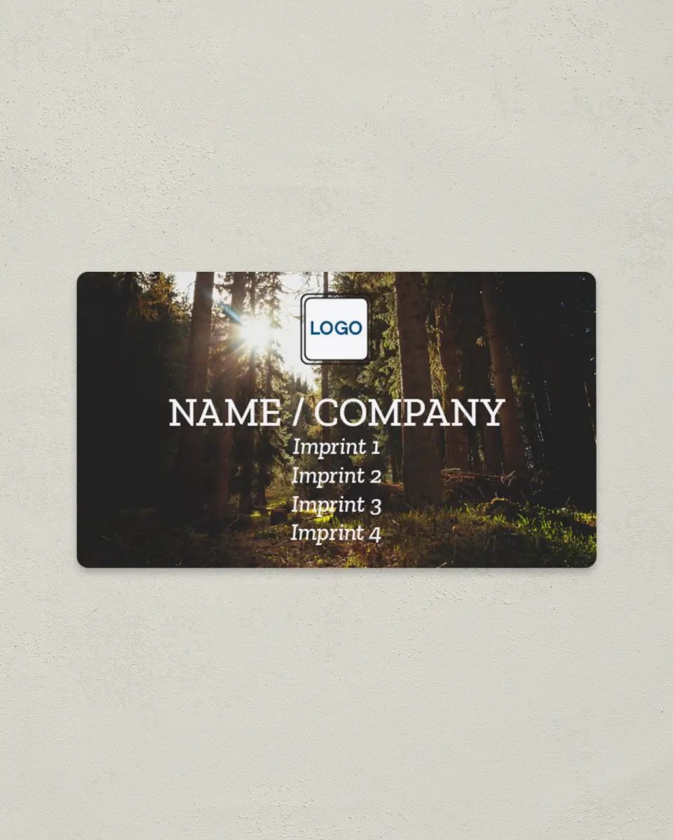 This is a 2" x 3½" Magnetic Business Card called Stunning Forest printed in full color with a Standard Gloss finish