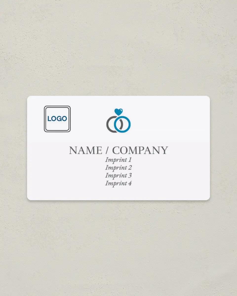 This is a 2" x 3½" Magnetic Business Card called Wedding Specialist printed in full color with a Standard Gloss finish