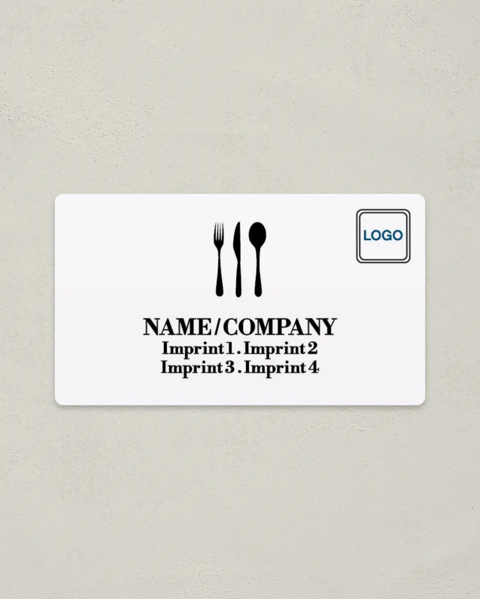 This is a 2" x 3½" Magnetic Business Card called Fine Dining printed in full color with a Standard Gloss finish