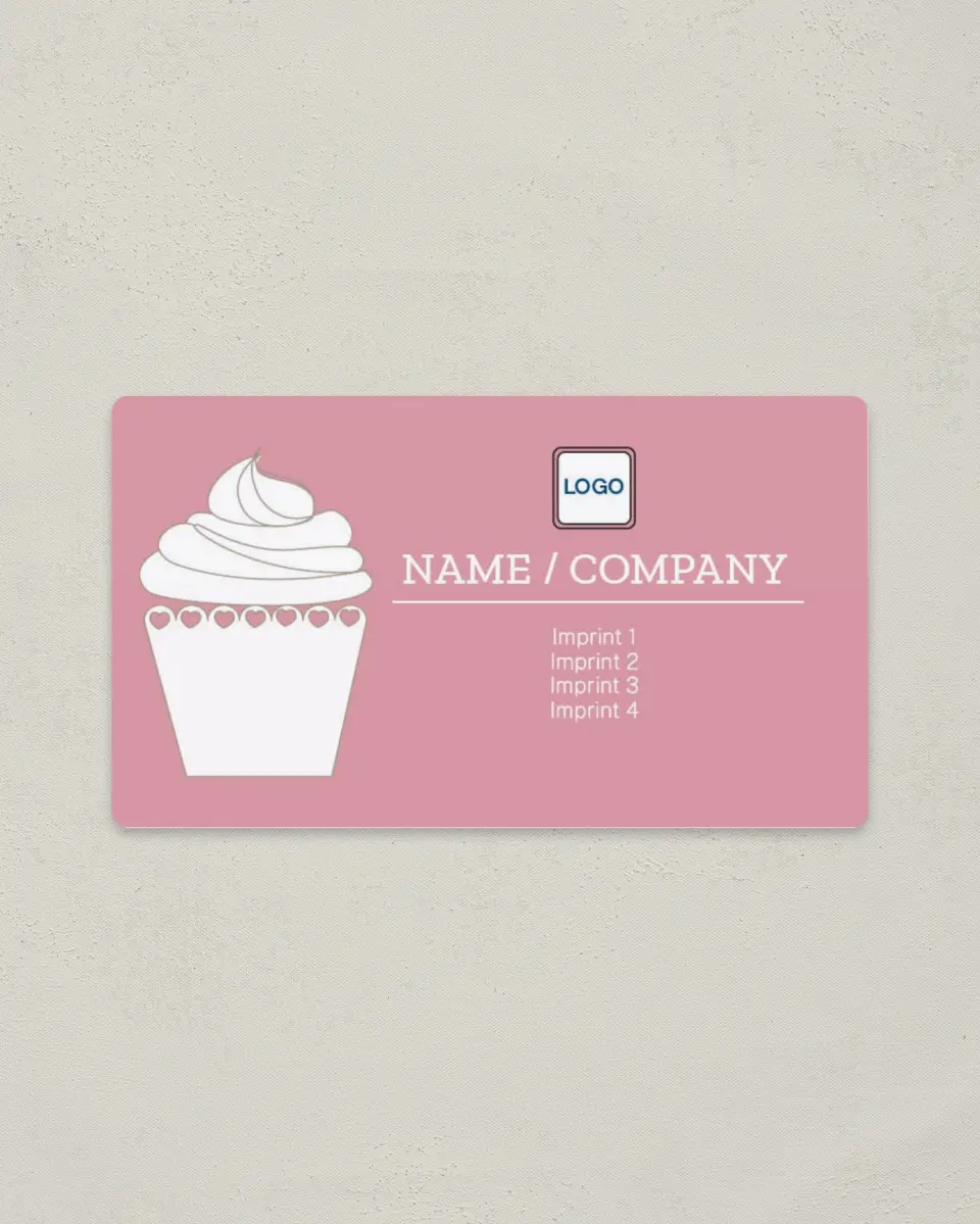 This is a 2" x 3½" Magnetic Business Card called Cupcake Bakery printed in full color with a Standard Gloss finish