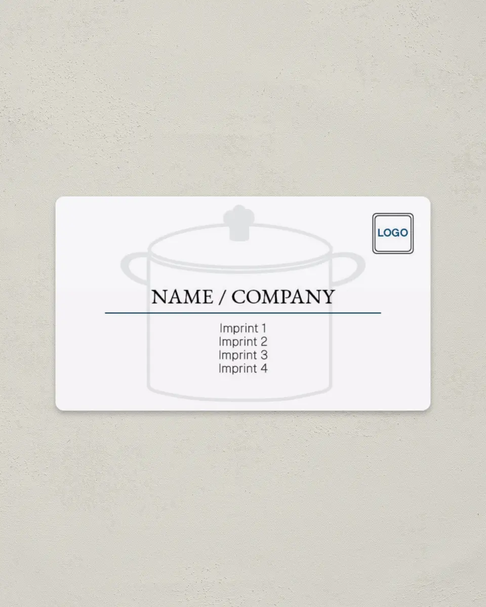 This is a 2" x 3½" Magnetic Business Card called Home Cooked printed in full color with a Standard Gloss finish