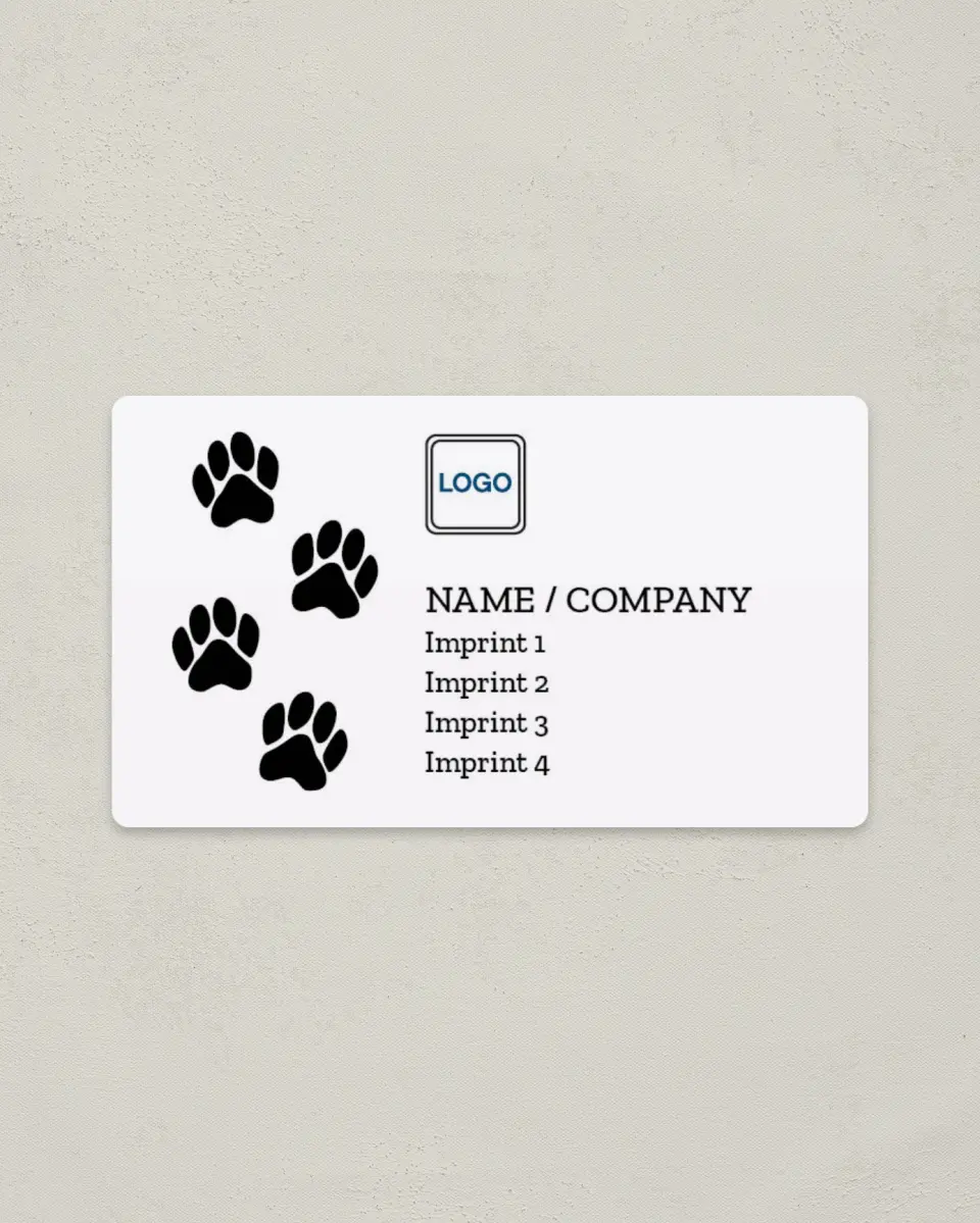 This is a 2" x 3½" Magnetic Business Card called Pet Care printed in full color with a Standard Gloss finish