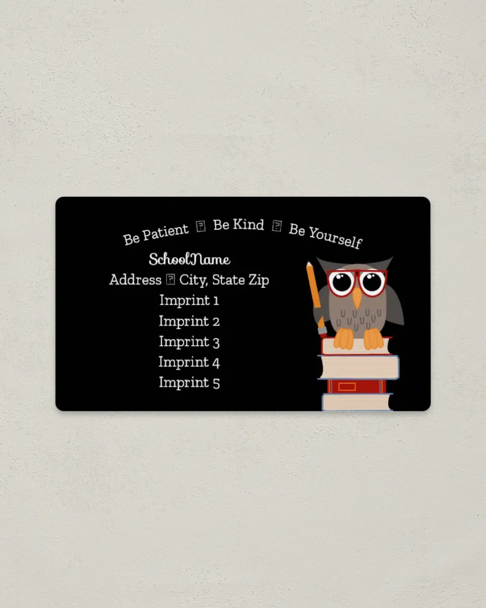 This is a 2" x 3½" School Contact Magnet called Owl Study printed in full color