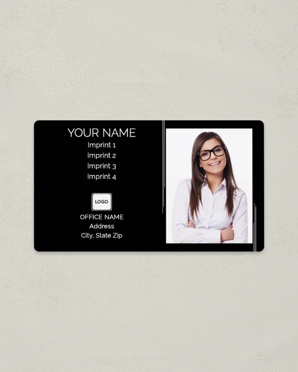 This is a 2" x 3½" Magnetic Business Card called Line Up printed in full color with a Standard Gloss finish