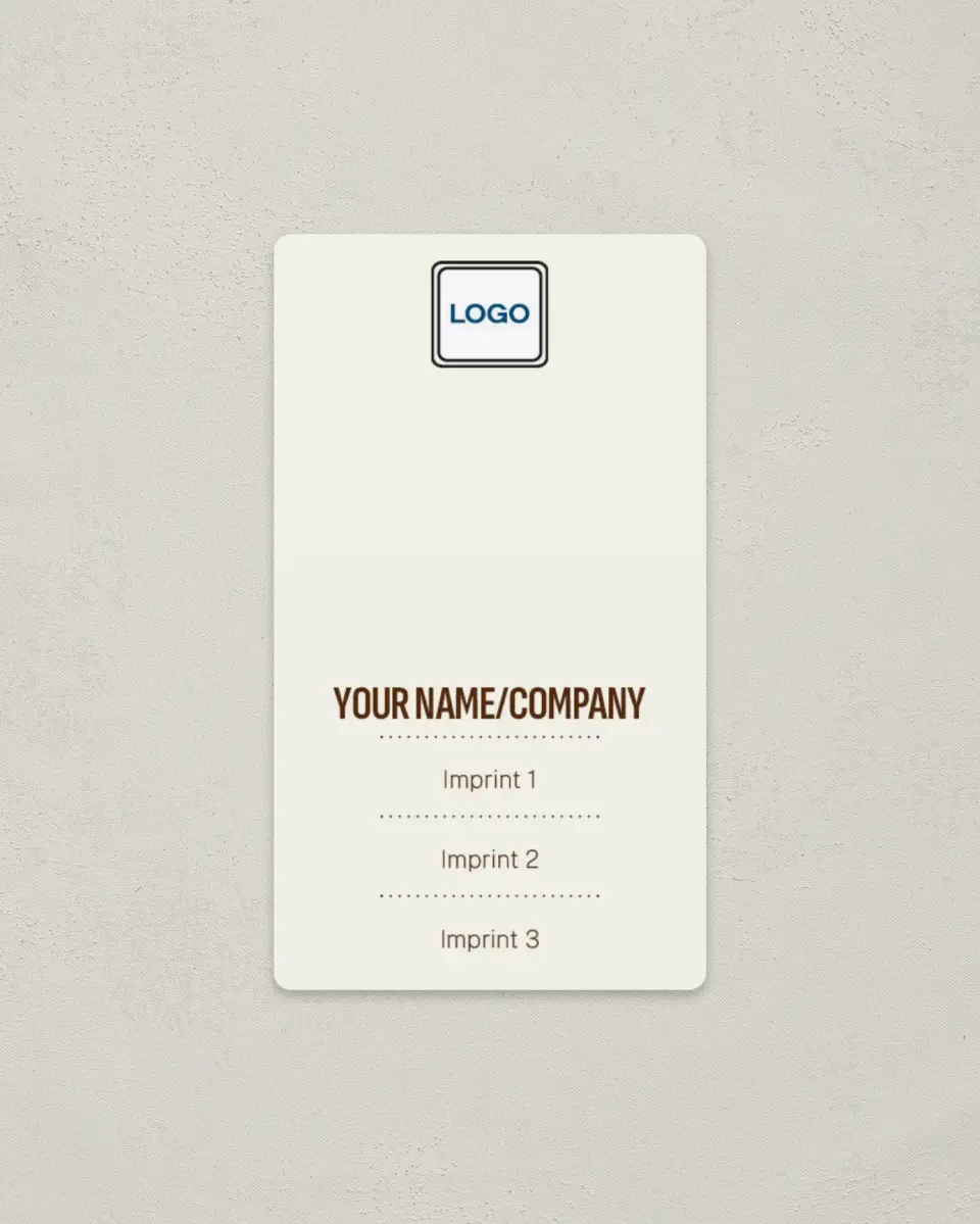 This is a 2" x 3½" Magnetic Business Card called Dotted Divide printed in full color with a Standard Gloss finish