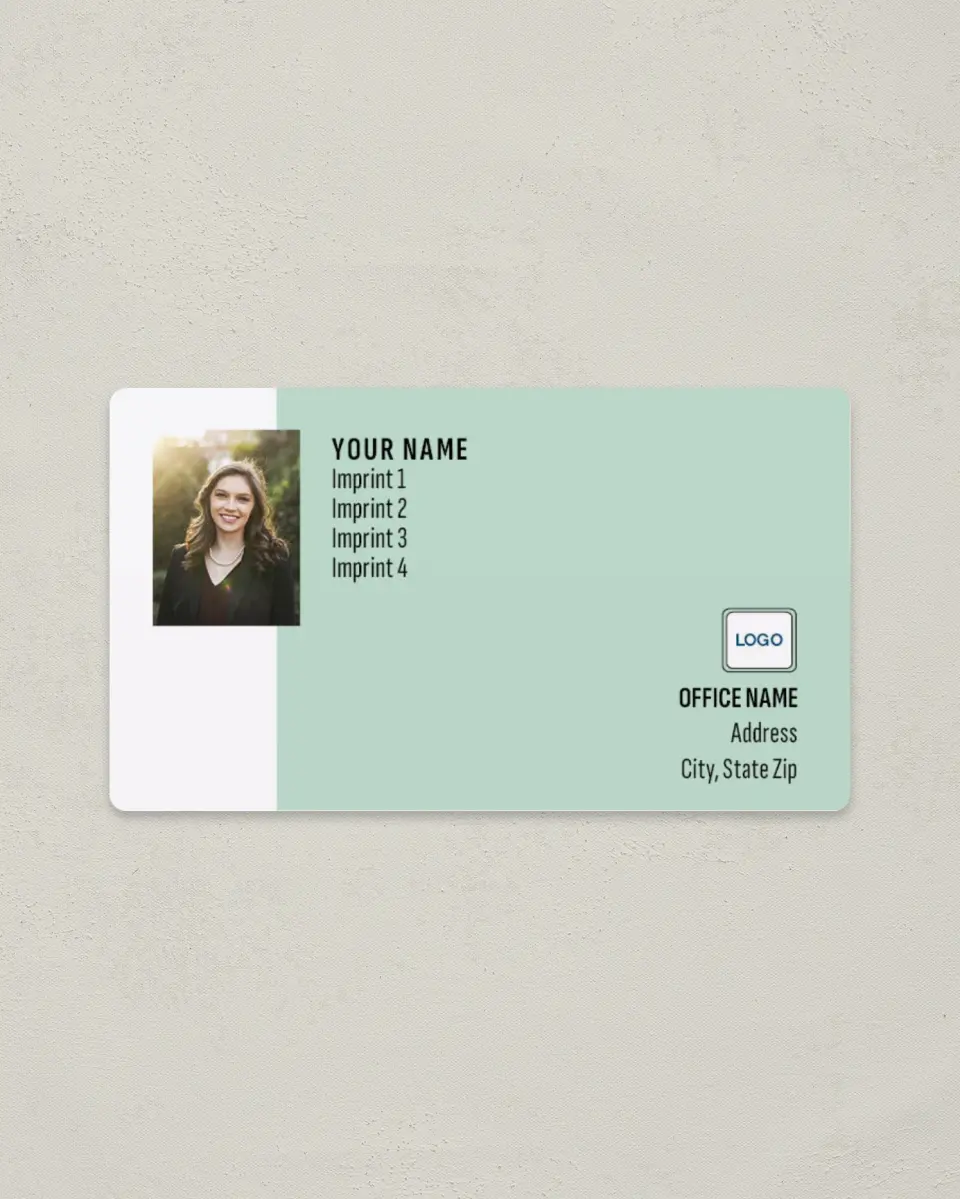 This is a 2" x 3½" Magnetic Business Card called Color Contrast printed in full color with a Standard Gloss finish