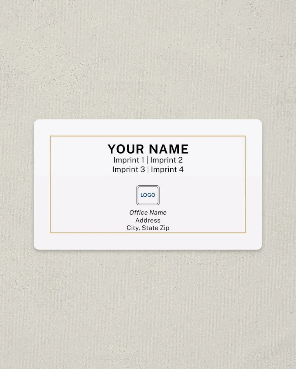 This is a 2" x 3½" Magnetic Business Card called Marble Executive printed in full color with Rose Gold foil and a Soft Touch finish