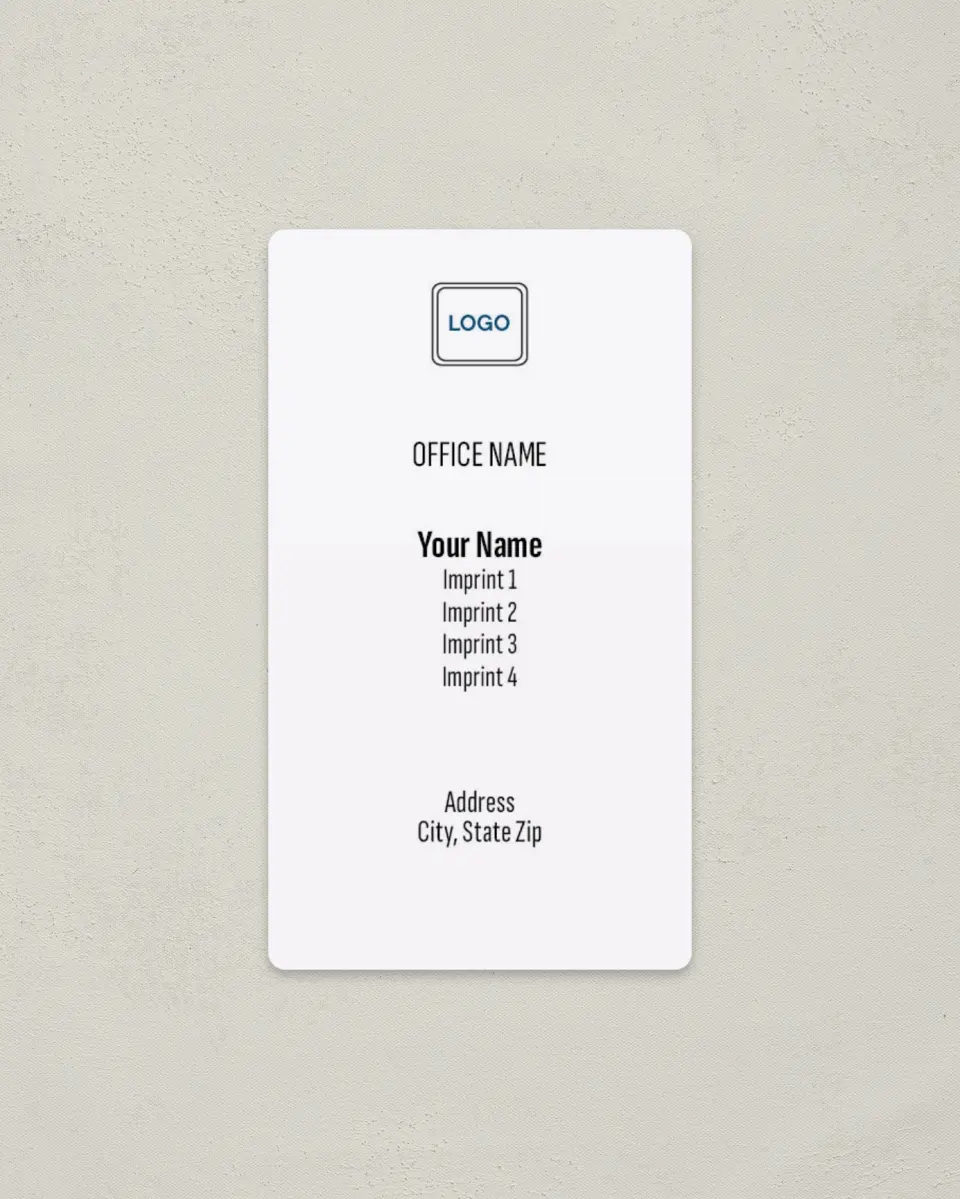 This is a 2" x 3½" Magnetic Business Card called Home Professional printed in full color with a Standard Gloss finish