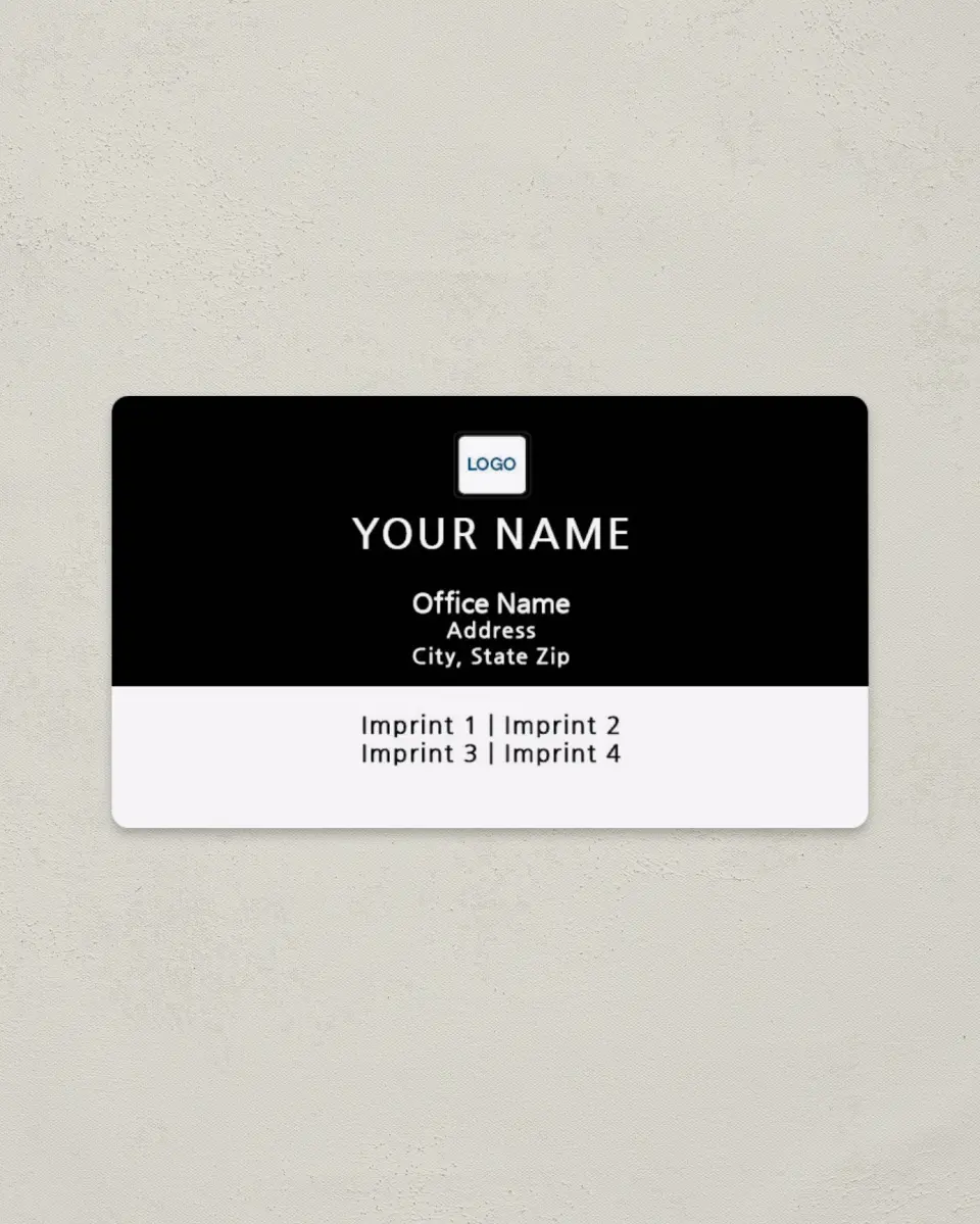 This is a 2" x 3½" Magnetic Business Card called On Target printed in full color with a Standard Gloss finish