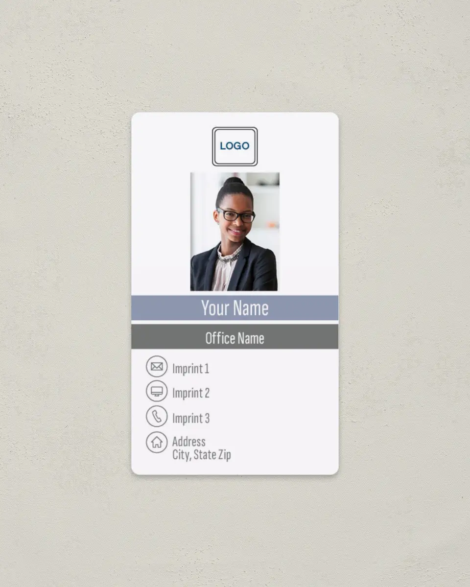 This is a 2" x 3½" Magnetic Business Card called Executive Stripes printed in full color with a Standard Gloss finish
