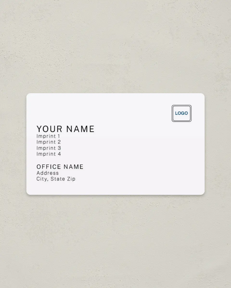 This is a 2" x 3½" Magnetic Business Card called Simply Stated printed in full color with a Standard Gloss finish