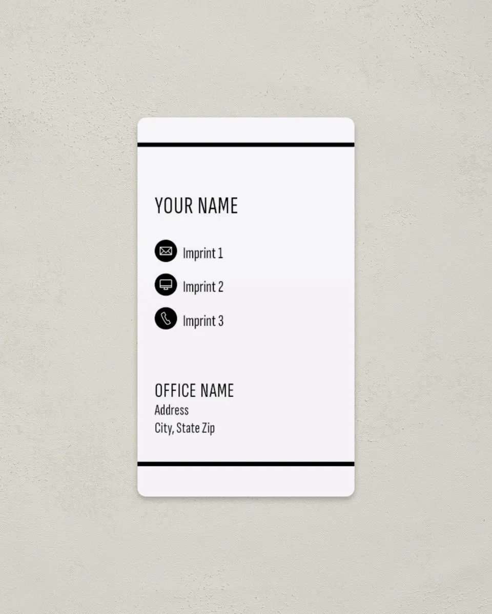 This is a 2" x 3½" Magnetic Business Card called Trusted Professional printed in full color with Rose Gold foil and a Soft Touch finish