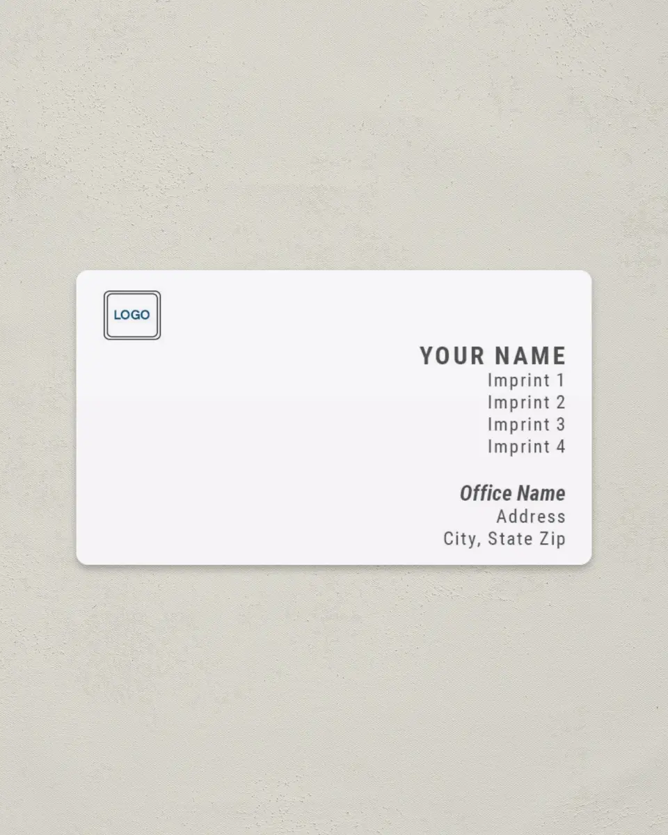 This is a 2" x 3½" Magnetic Business Card called Competitive Edge printed in full color with a Standard Gloss finish