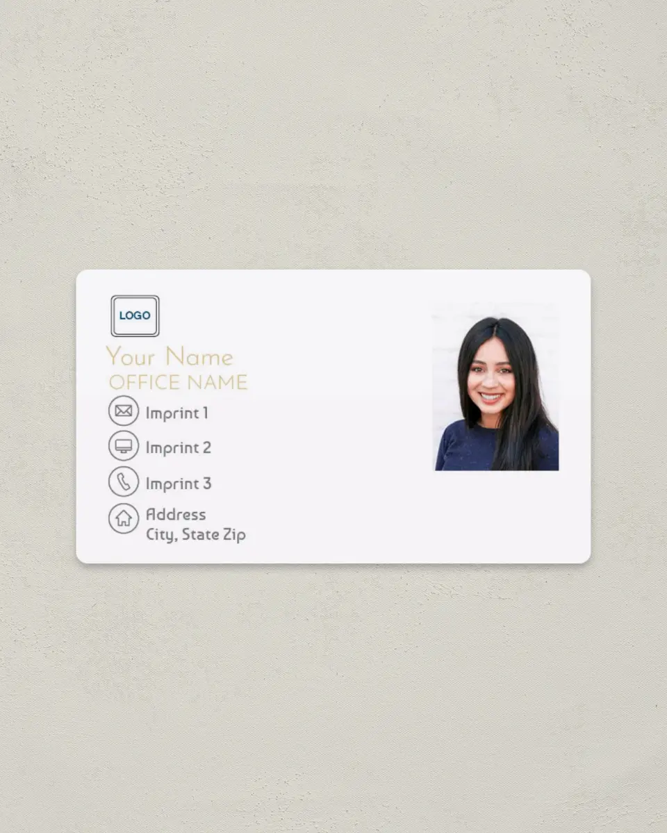 This is a 2" x 3½" Magnetic Business Card called Valued Professional printed in full color with a Standard Gloss finish