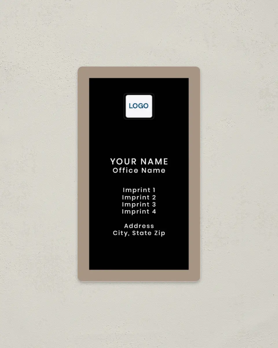 This is a 2" x 3½" Magnetic Business Card called Top Edge printed in full color with a Standard Gloss finish
