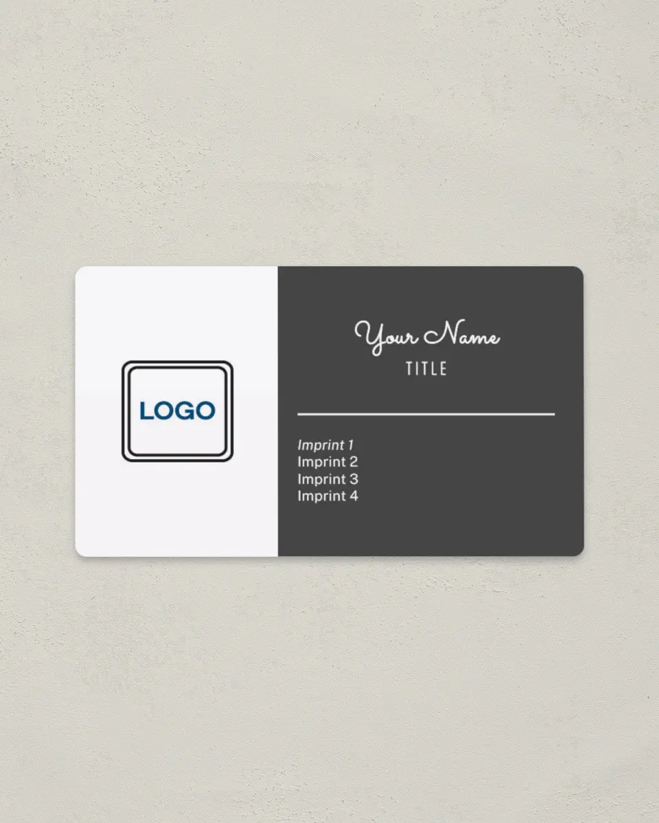 This is a 2" x 3½" Magnetic Business Card called Simplicity printed in full color with a Standard Gloss finish