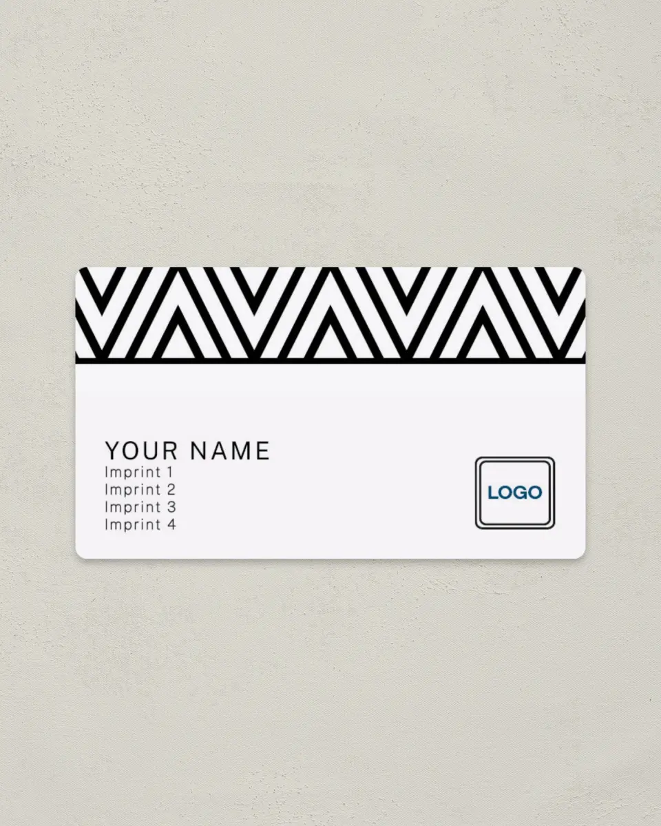 This is a 2" x 3½" Magnetic Business Card called Line Up printed in full color with a Standard Gloss finish