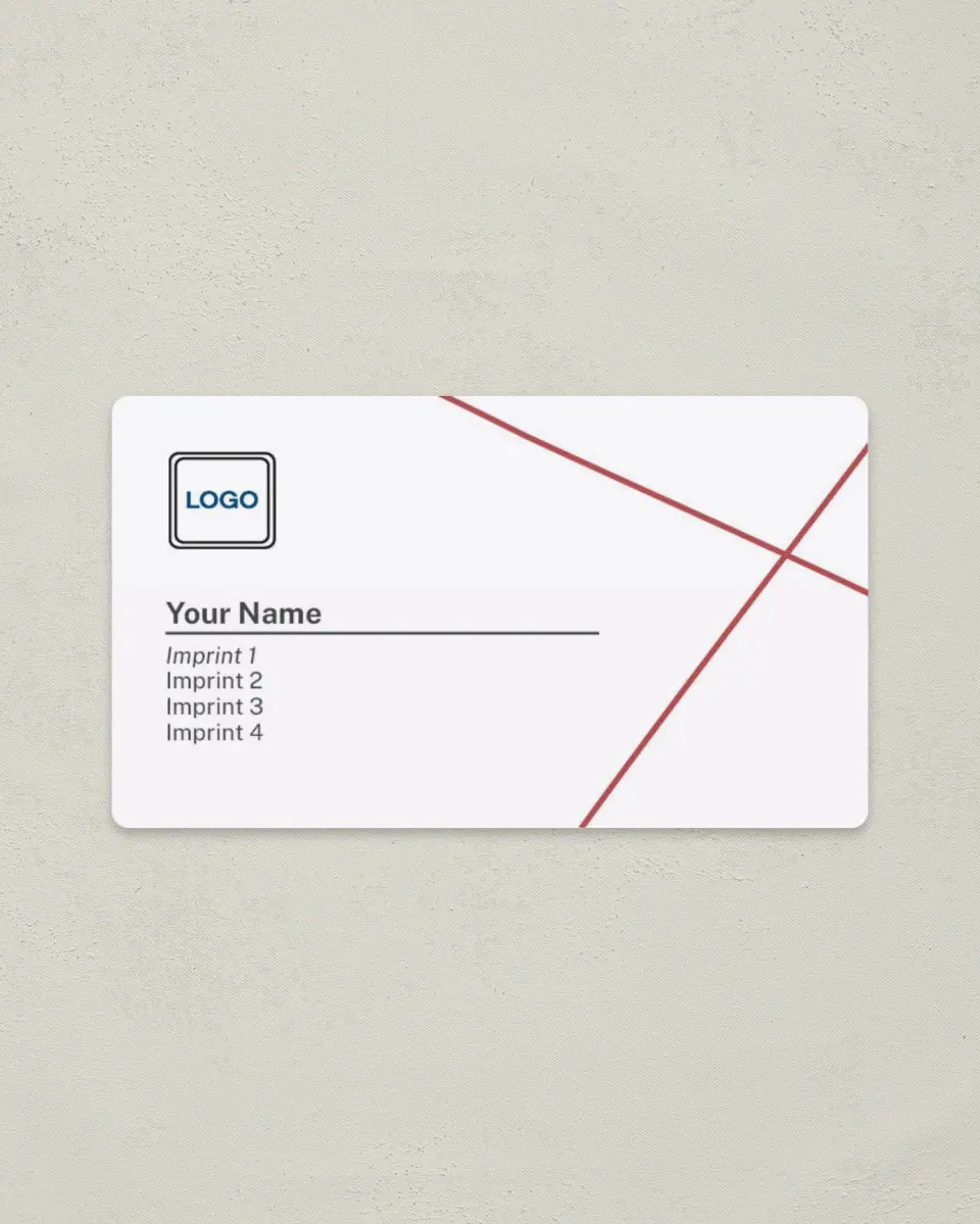 This is a 2" x 3½" Magnetic Business Card called Line Appeal printed in full color with a Standard Gloss finish