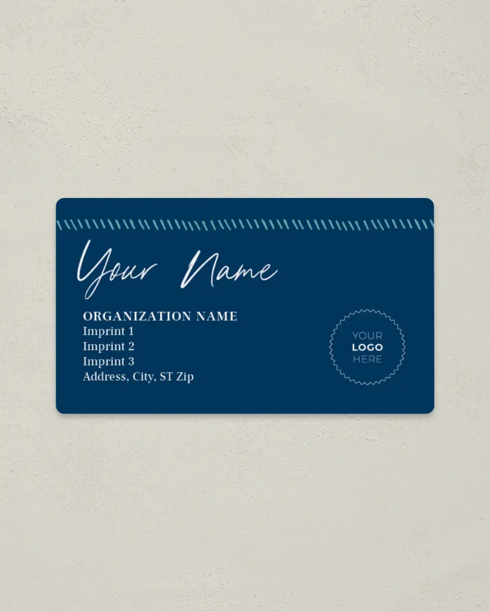 This is a 2" x 3½" Magnetic Business Card called Spirited Academics printed in full color with Silver foil and a Soft Touch finish