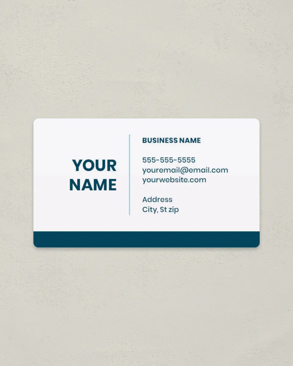 This is a 2" x 3½" Magnetic Business Card called Circular Focus printed in full color with Silver foil and a Soft Touch finish
