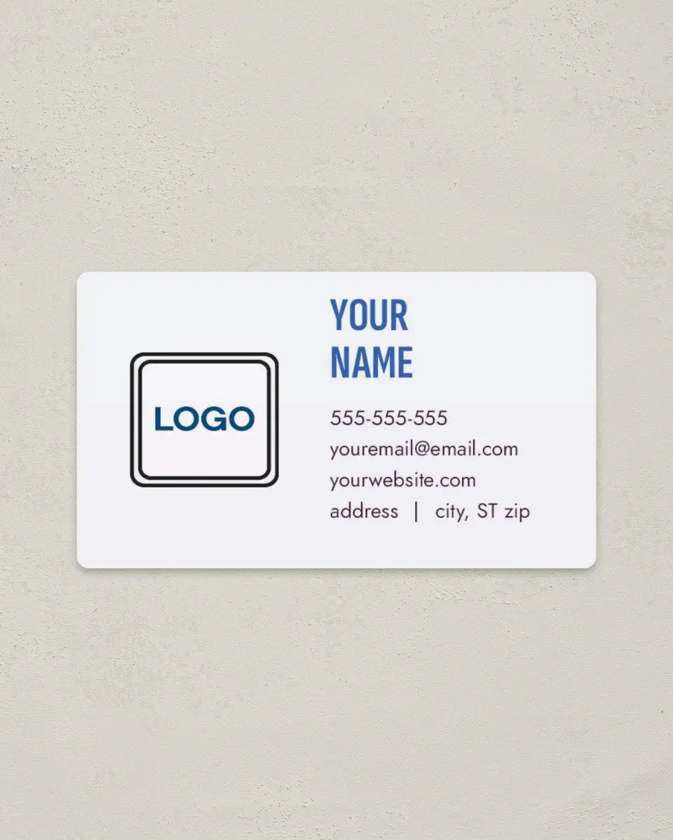 This is a 2" x 3½" Magnetic Business Card called Sharp Structure printed in full color with Silver foil and a Soft Touch finish