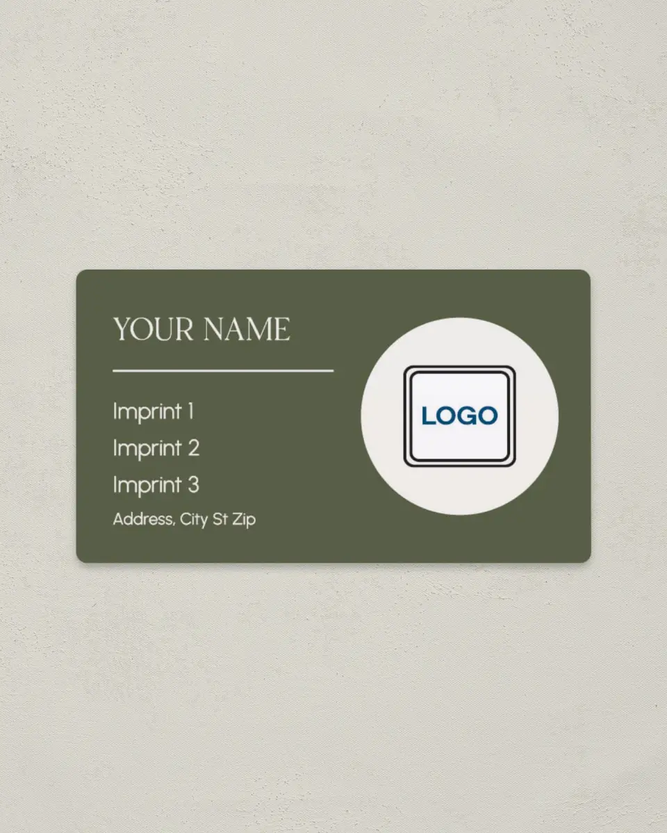 This is a 2" x 3½" Magnetic Business Card called Refined Approach printed in full color with a Standard Gloss finish