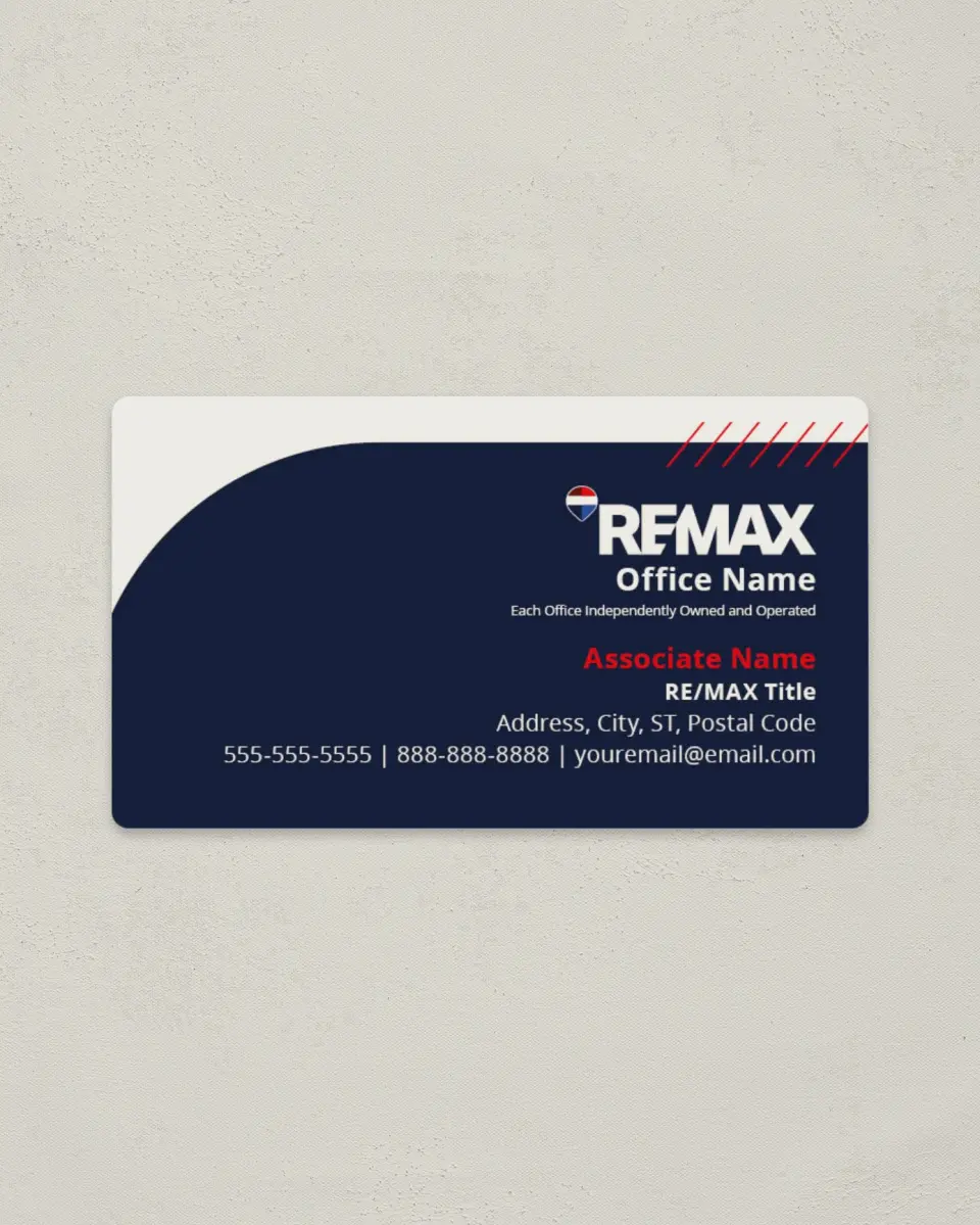 This is a 2" x 3½" Magnetic Business Card called REMAX Arched Agent printed in full color with a Standard Gloss finish