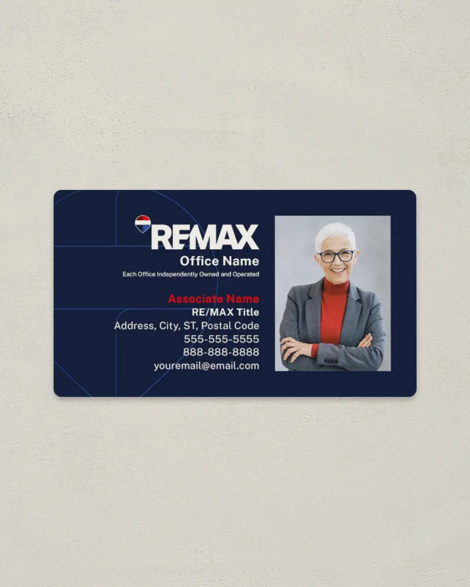 This is a 2" x 3½" Magnetic Business Card called REMAX Balloon Outline printed in full color with a Standard Gloss finish