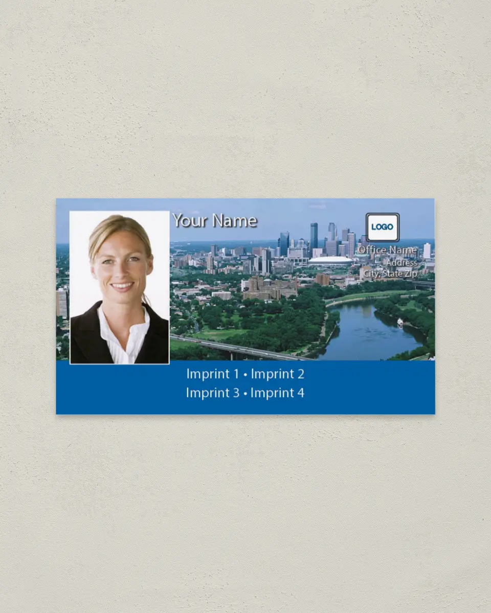 This is a 2" x 3½" Paper Business Card called Minneapolis printed in full color on Soft Touch paper