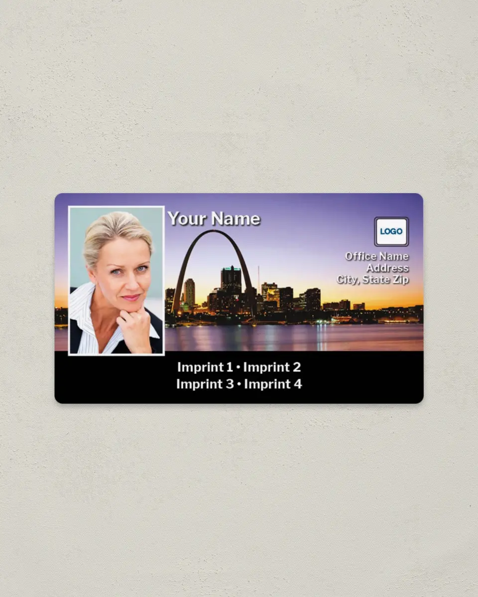 This is a 2" x 3½" Magnetic Business Card called St. Louis printed in full color with a Standard Gloss finish