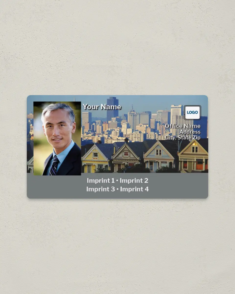 This is a 2" x 3½" Magnetic Business Card called San Francisco printed in full color with a Standard Gloss finish