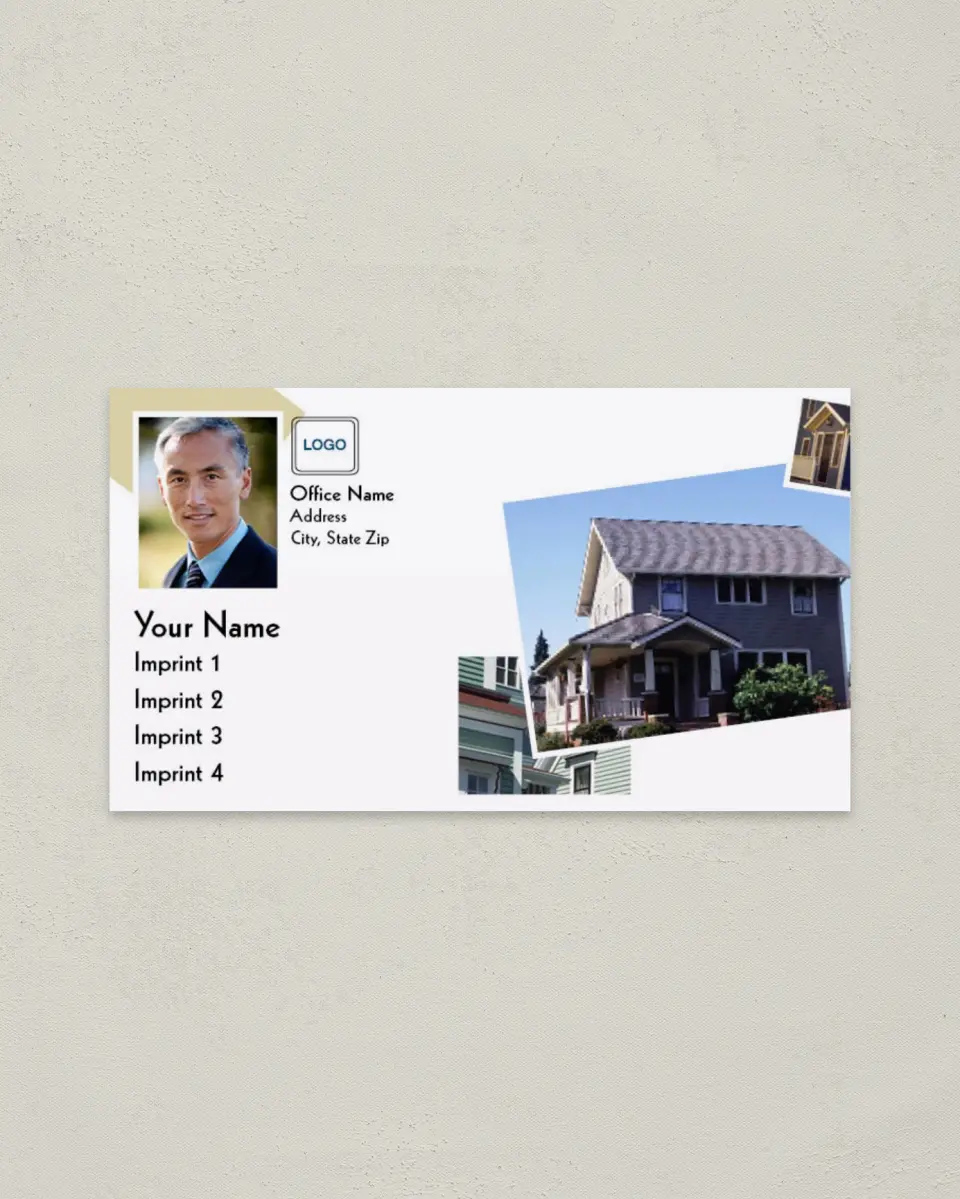 This is a 2" x 3½" Paper Business Card called House Snap Shots printed in full color on Soft Touch paper