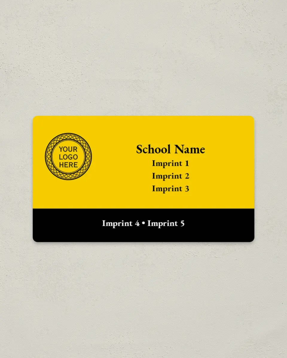 This is a 2" x 3½" School Contact Magnet called Logo printed in full color