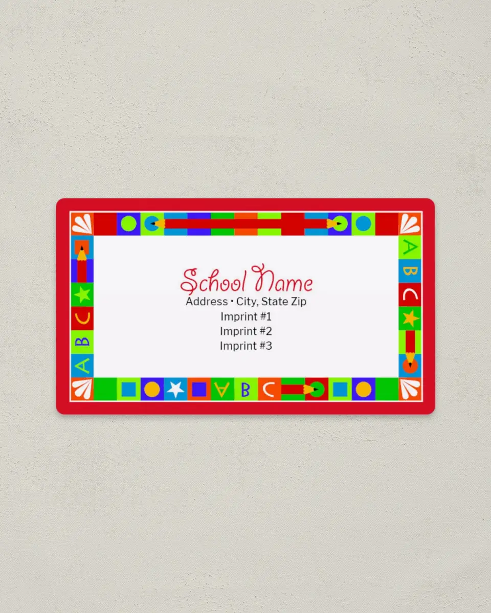 This is a 2" x 3½" School Contact Magnet called Pencil Border printed in full color