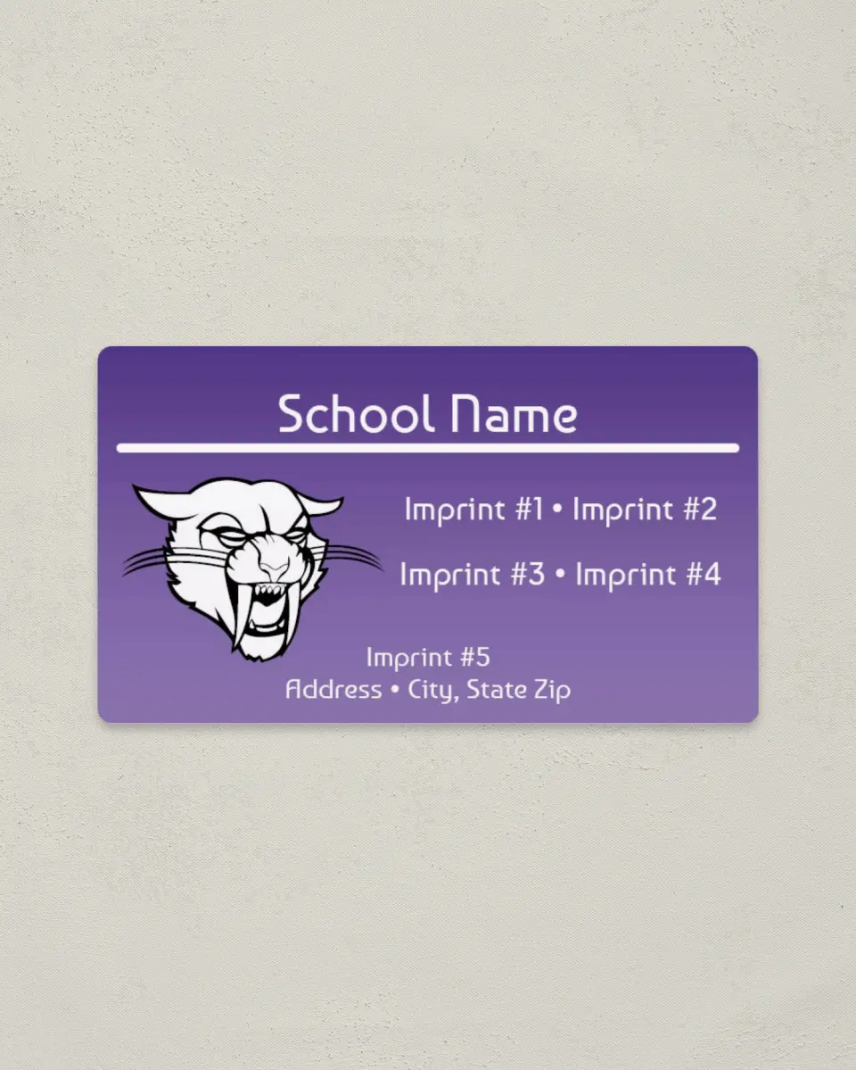 This is a 2" x 3½" School Contact Magnet called Mascot Logo printed in full color