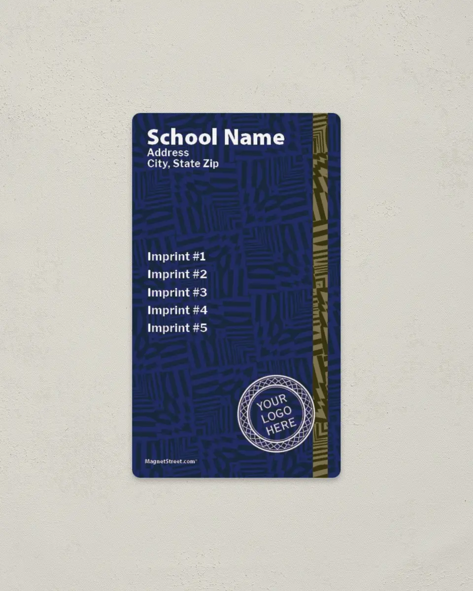 This is a 2" x 3½" School Contact Magnet called Texture Background printed in full color