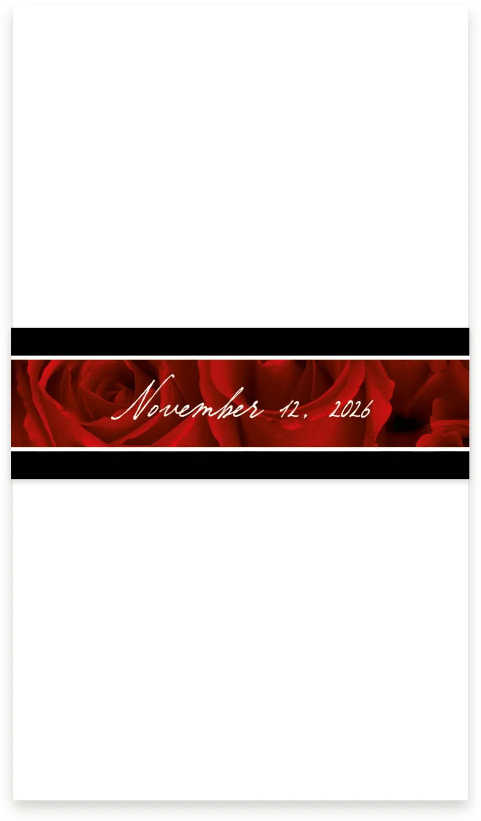 This is a 1½" x 12" Vellum Band called Dramatic Roses printed in full color